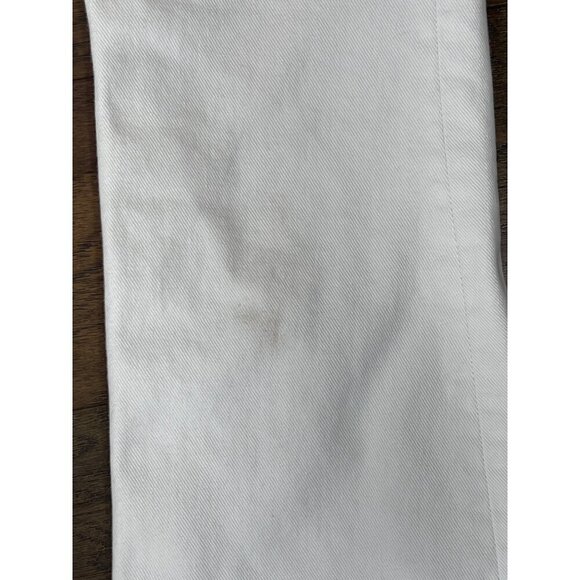 REFORMATION Mid-Rise Crop Flare Jeans White Raw Hem Button Fly Sz 24 LY015 - Picture 8 of 8
